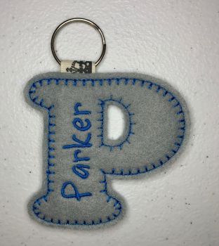 'P' Letter Personalised Keyring