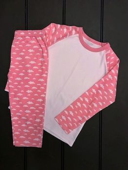 Pink Cloud Print Pyjama Set Size 4 -5 Years