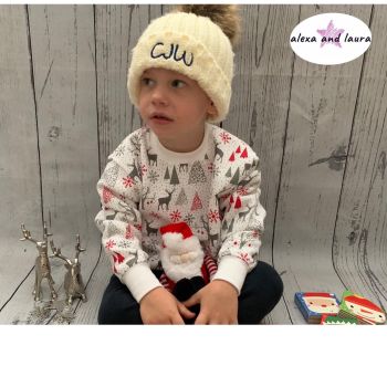Reindeer Print Kids Crew Neck Fleece Sweatshirt Size 3-4 Years
