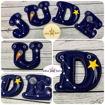 'Constellations' Stuffed Felt Name Banner / Bunting  Personalised