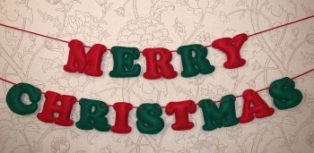 Merry Christmas Banner - Red & Green
