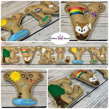 'Woodland' Stuffed Felt Name Banner / Bunting  