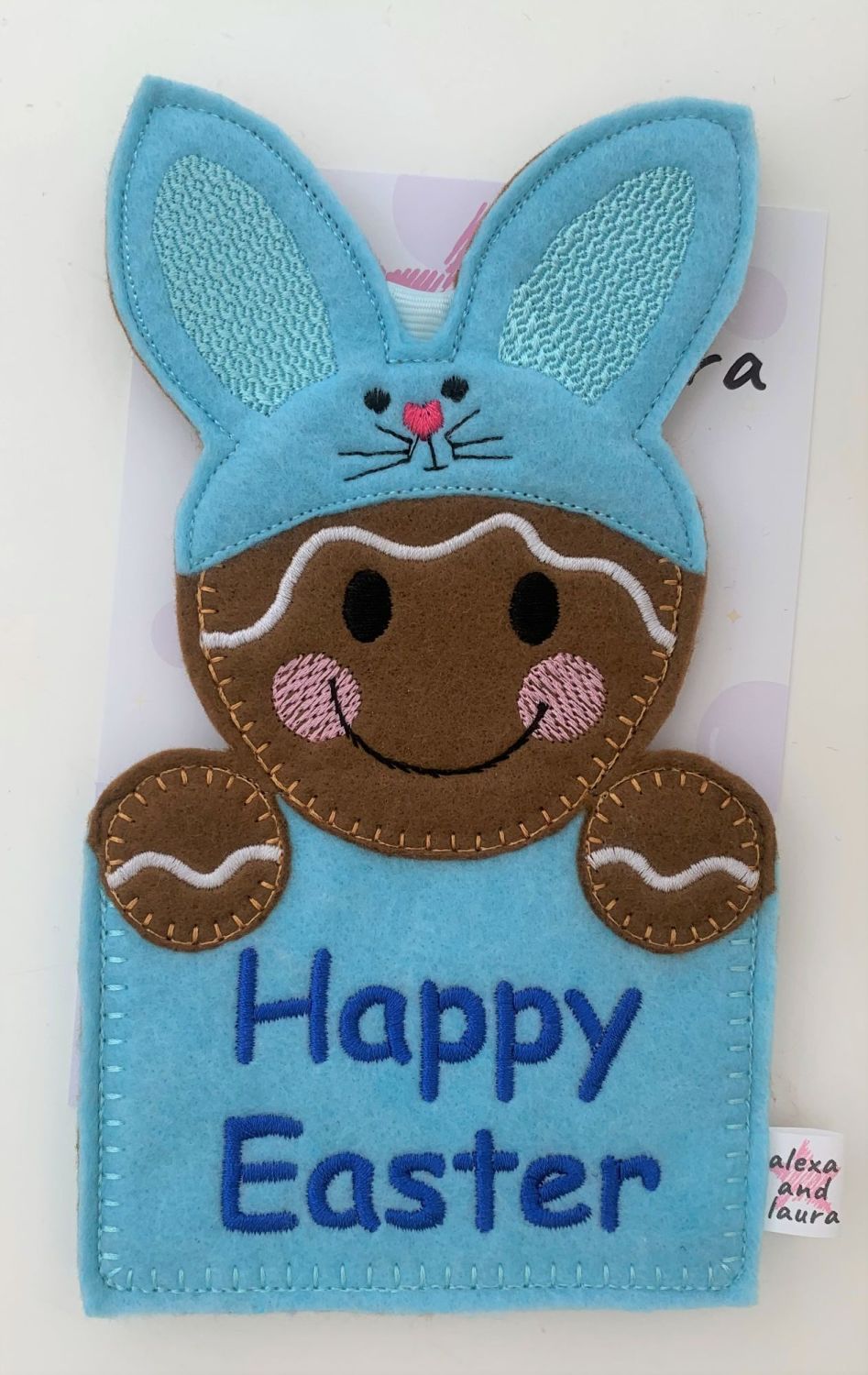 Bunny Easter Gift Pocket in Baby Blue