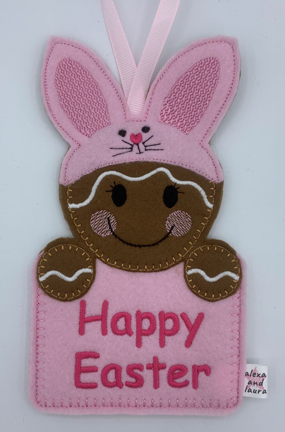 Bunny Easter Gift Pocket in Baby Pink