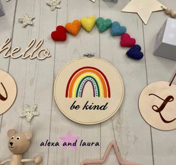 'be kind' boho Rainbow 8" Round Hoop