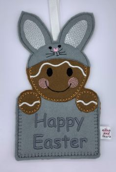 Bunny Easter Gift Pocket in Grey