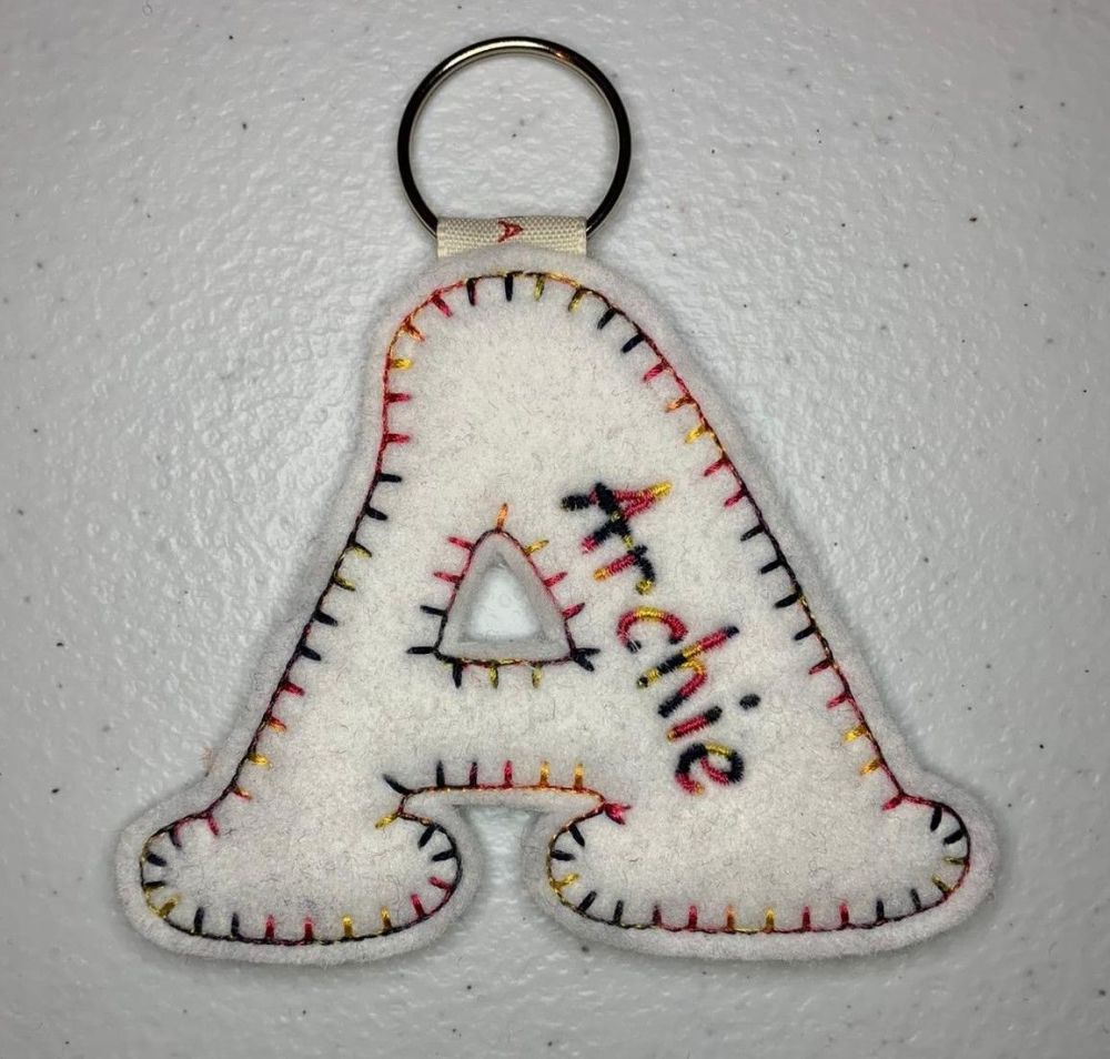 'A' Letter Personalised Keyring