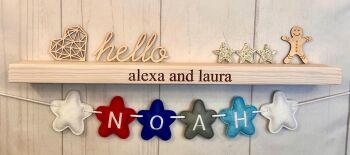 Stuffed Felt Star Name Garland in your choice of colours