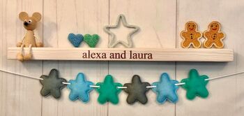 Stuffed Felt Star Garland in Winter Colours