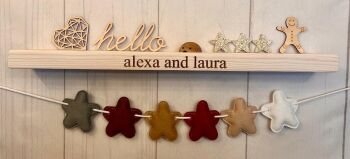 Stuffed Felt 6 Star Garland in Woodland Colours
