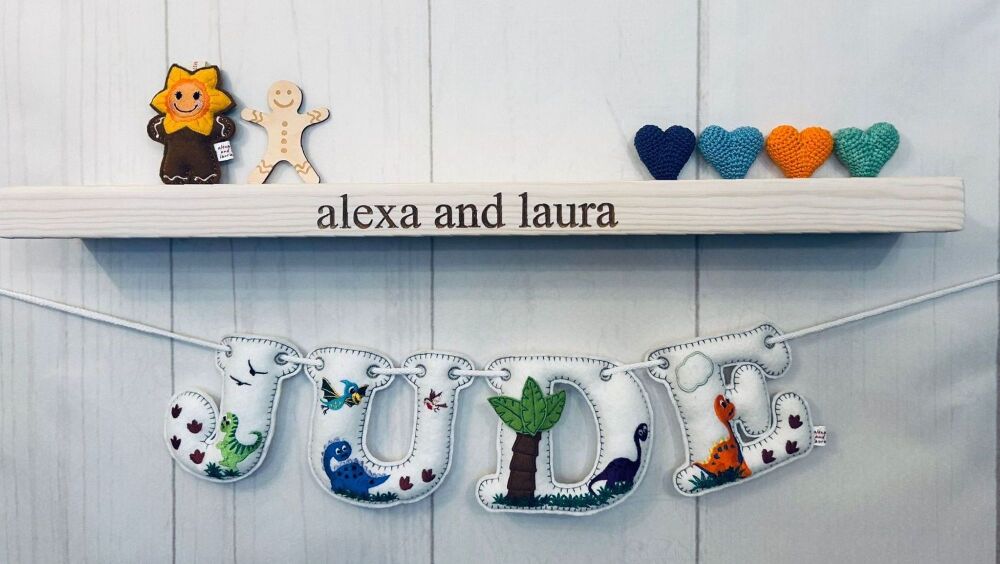 'Dinosaurs' Stuffed Felt Name Banner / Bunting