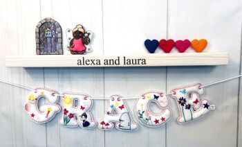 'Fairies' Stuffed Felt Name Banner / Bunting