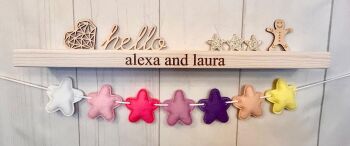 Stuffed Felt Star Garland in Summer Colours