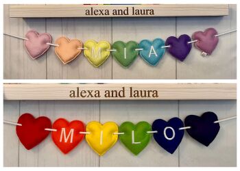 Build your own Felt Heart Name Garland in your choice of colours