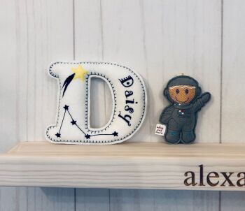 Constellations - Personalised Hanging Felt Stuffed Embroidered Single Letter