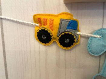 'Transport' Stuffed Felt Name Banner / Bunting