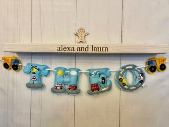 'Transport' Stuffed Felt Name Banner / Bunting