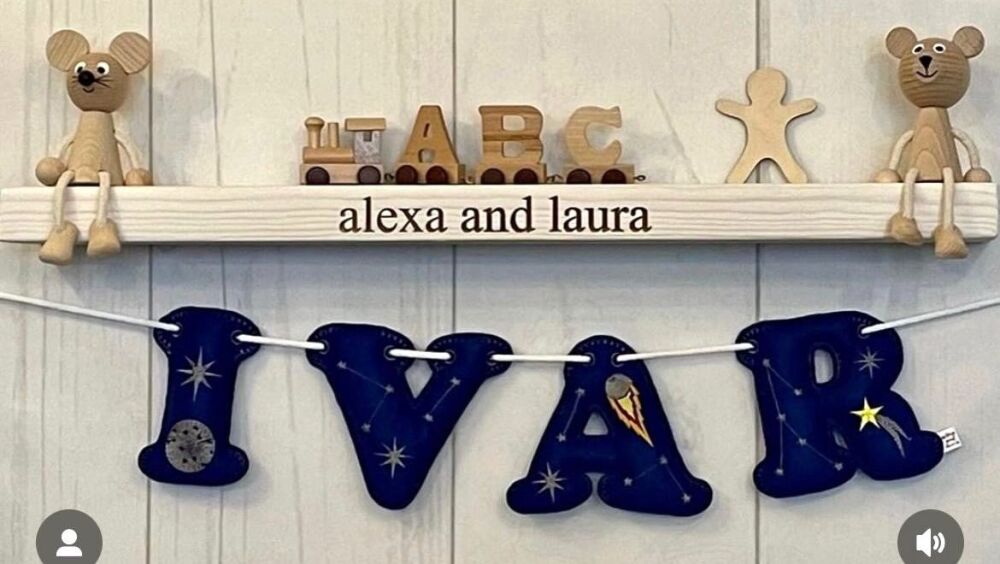 'Constellations' Stuffed Felt Name Banner / Bunting  Personalised