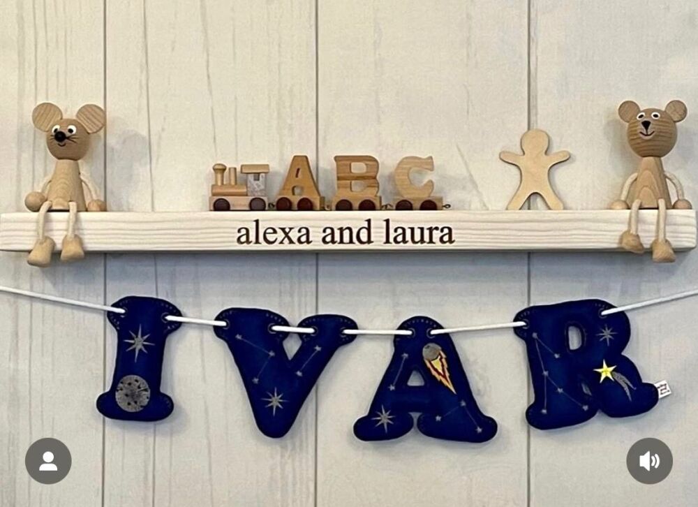 'Constellations' Stuffed Felt Name Banner / Bunting  Personalised