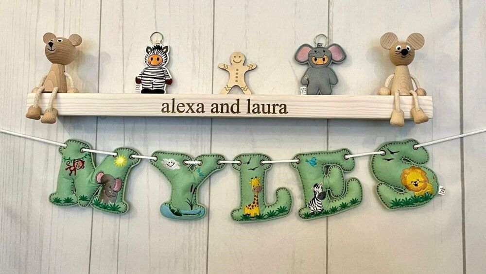 'Jungle' Stuffed Felt Name Banner / Bunting