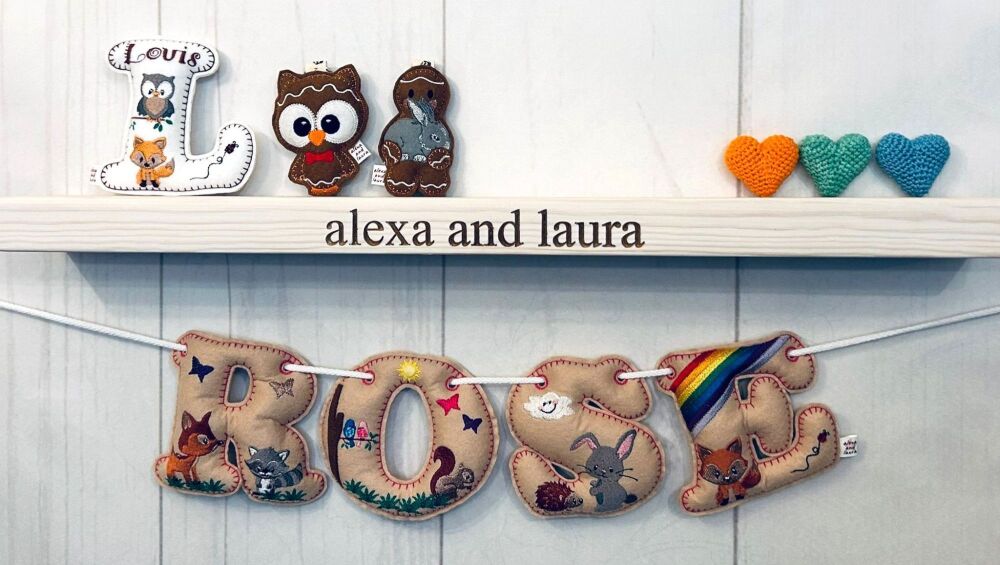 'Woodland' Stuffed Felt Name Banner / Bunting