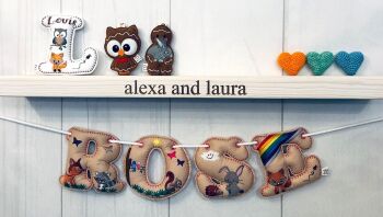 'Woodland' Stuffed Felt Name Banner / Bunting