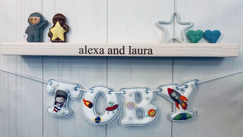 'Space' Stuffed Felt Name Banner / Bunting