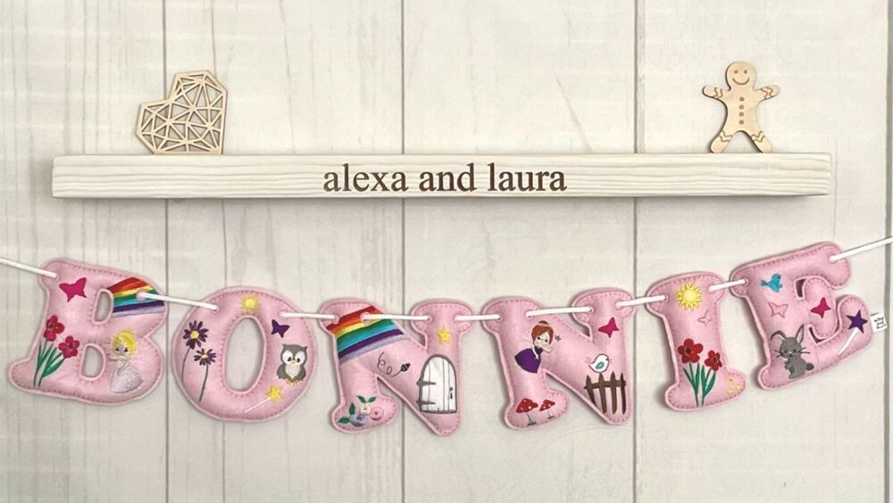 'Fairies' Stuffed Felt Name Banner / Bunting