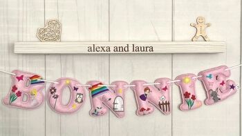 'Fairies' Stuffed Felt Name Banner / Bunting