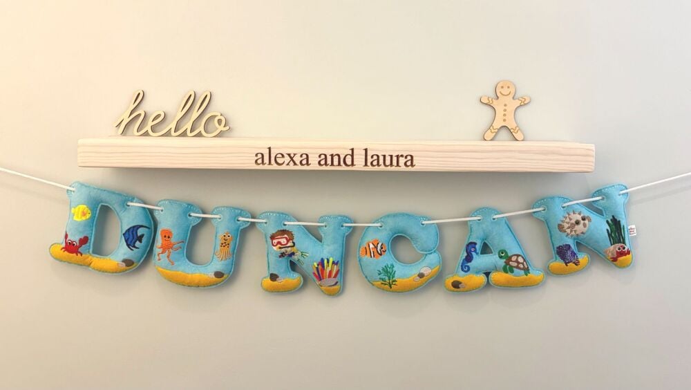 'Under the Sea B' Stuffed Felt Name Banner / Bunting