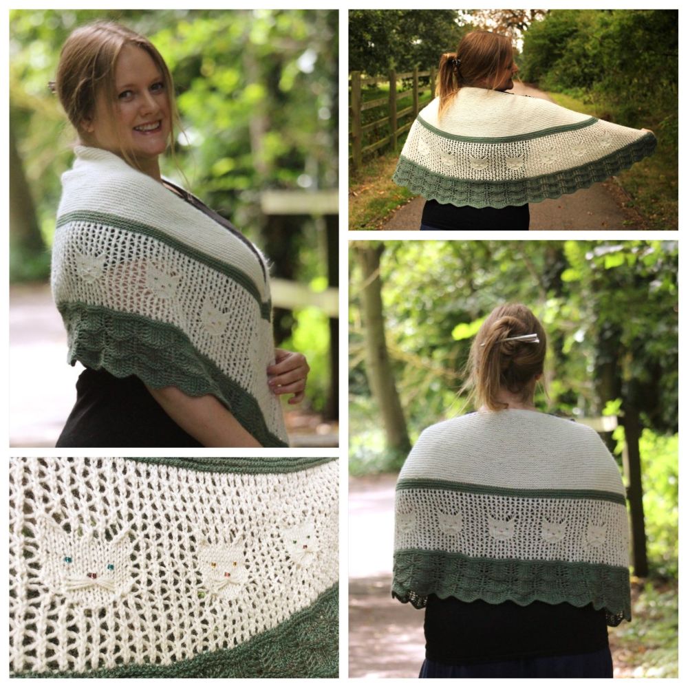 Shawl Knitting Pattern with Beads - What's New Pussycat