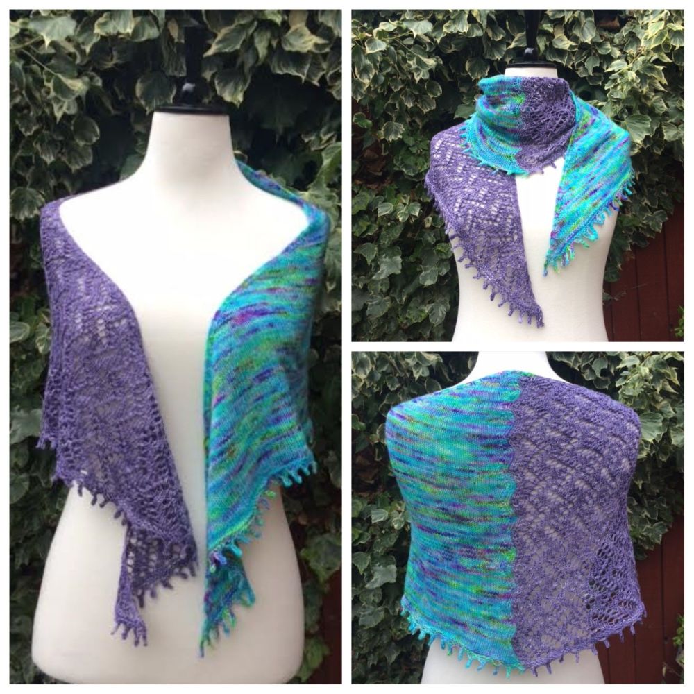 Two Skein Shawl Knitting Pattern - Two Sides of the River