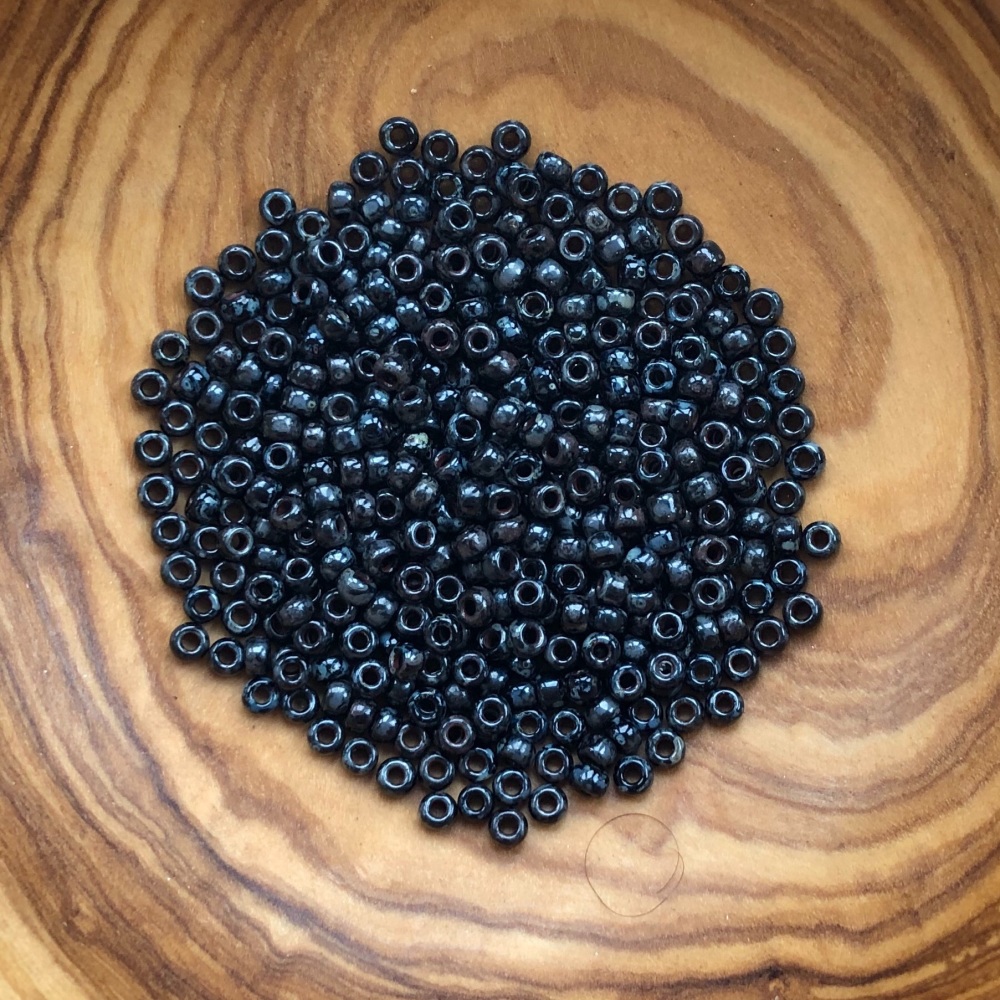 Black Marble - Size 8 Miyuki Seed Beads 