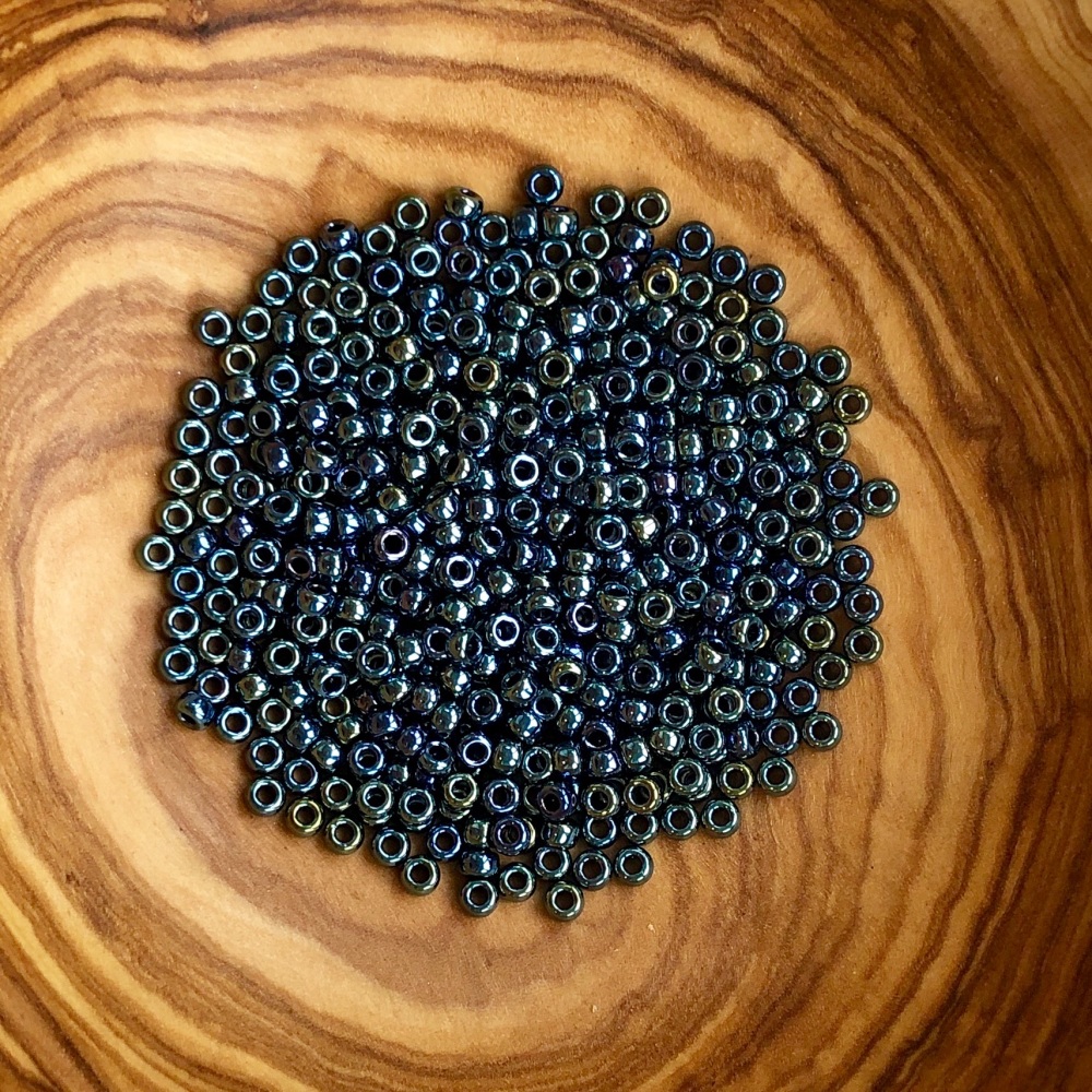 Gunmetal Peacock - Size 8 Miyuki Seed Beads 