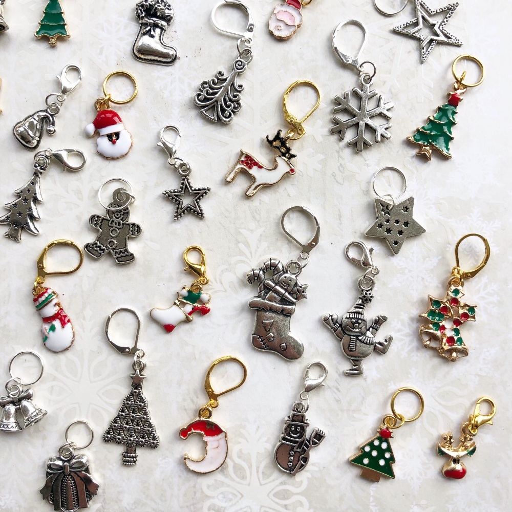 Christmas Stitch Markers - Choose your Clasps