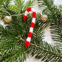 Candy Cane Christmas Decoration - PDF Knitting Pattern