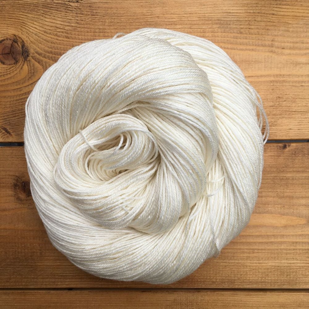 4 ply Silk and Merino Yarn - Undyed Yarn (Snow)