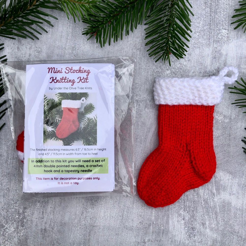 Christmas Knitting Kit - Mini Christmas Stocking