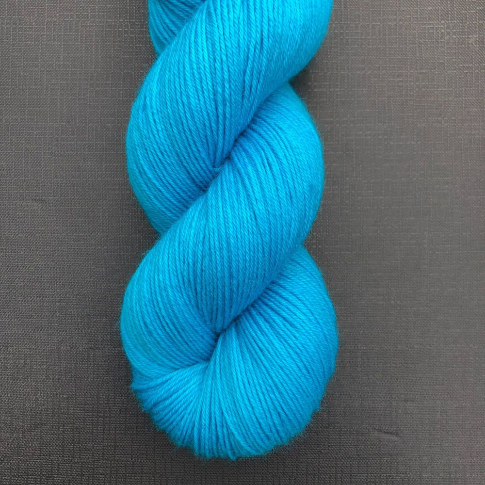 Bright blue yarn