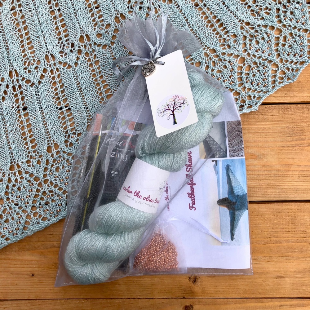 Lace Shawl Knitting Kit - Featherfall