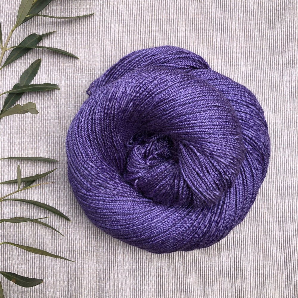 4 ply Silk and Bluefaced Leicester Yarn - Purple Velvet (Dyed to Order)