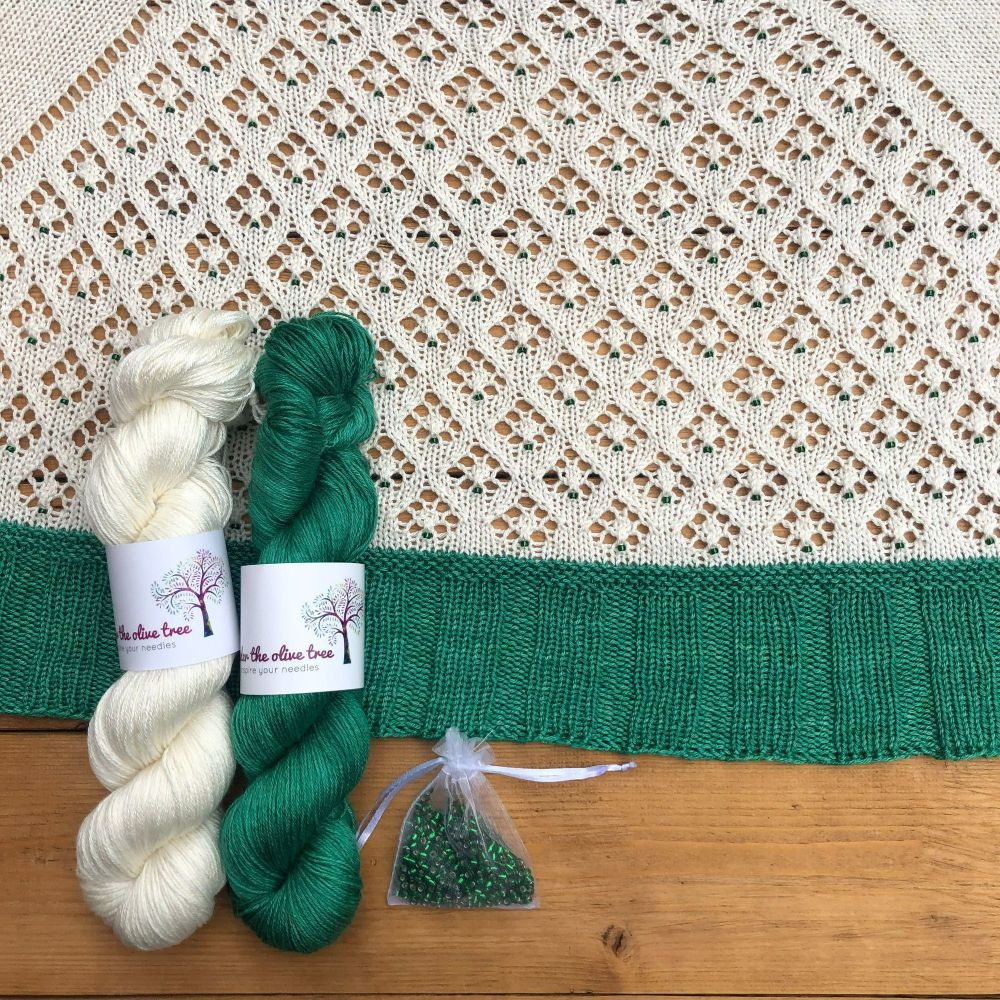 Shawl Knitting Kit with Beads - Quietude