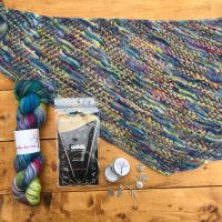 <!---009--->One Skein Shawl Knitting Kit - Reach for the Stars (Choose Your Yarn)