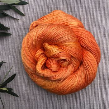 4 ply Silk and Merino Yarn - Shades of Tangerine (Dyed to Order)