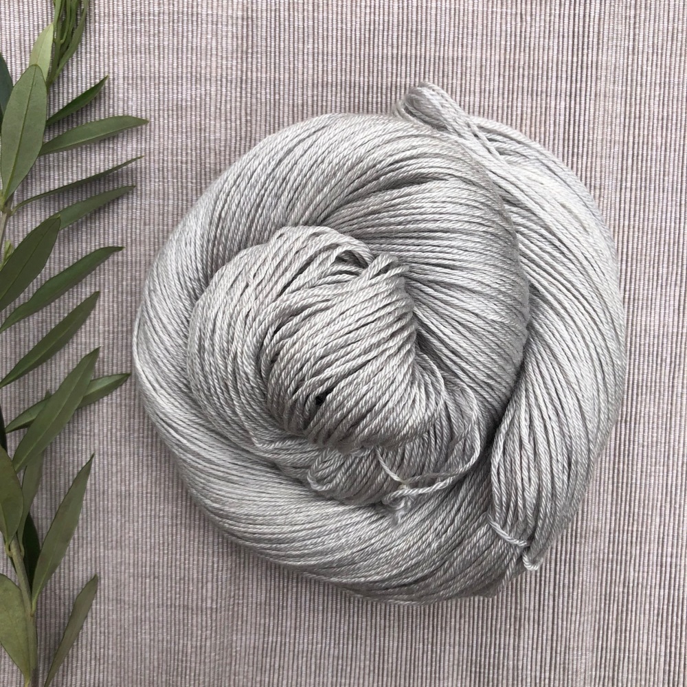 4 ply Silk and Bluefaced Leicester Yarn - Ghost (Dyed to Order)