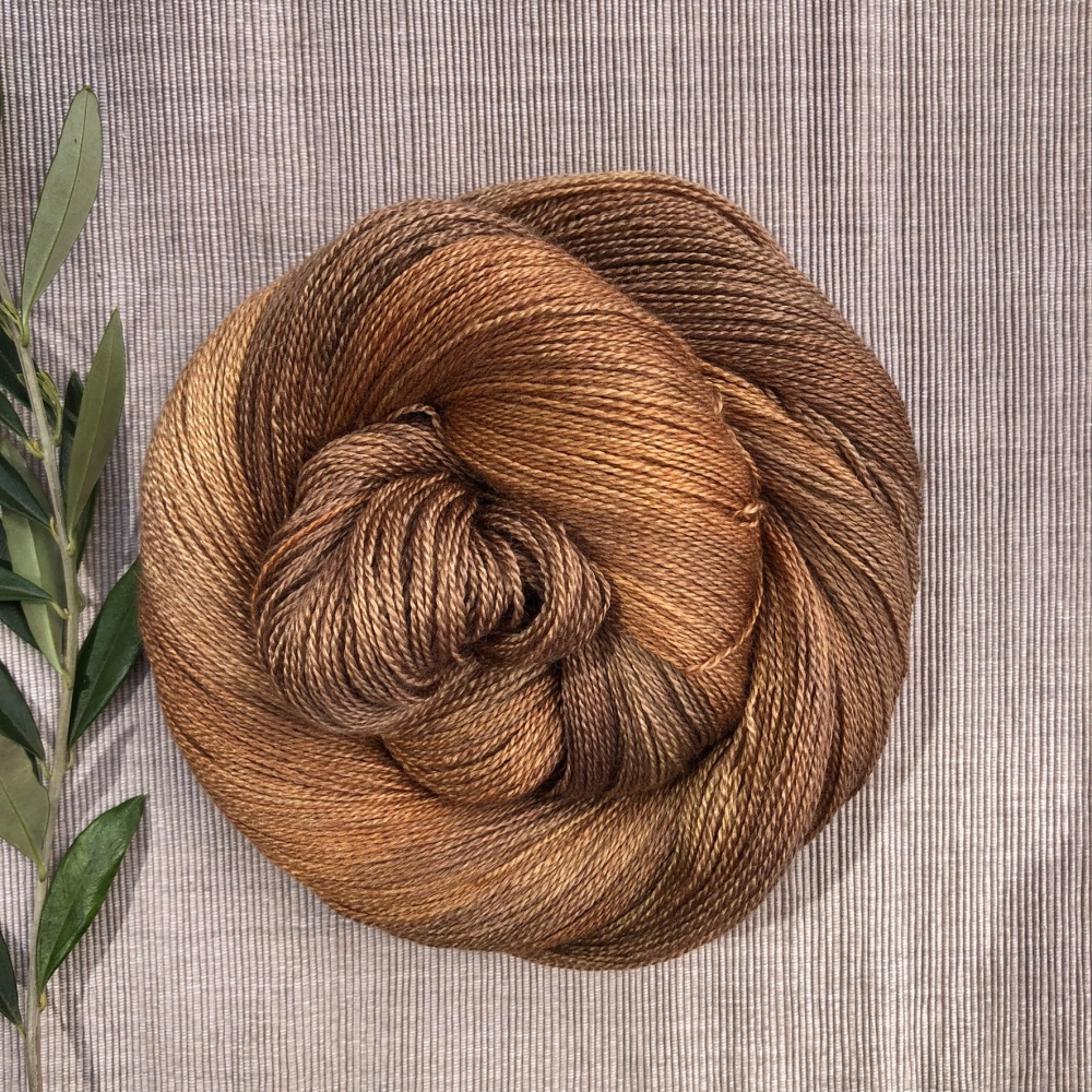 Brown Bluefaced Leicester and Silk Lace Yarn