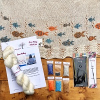 <!---037--->Shawl Knitting Kit with Beads - Gone Fishing