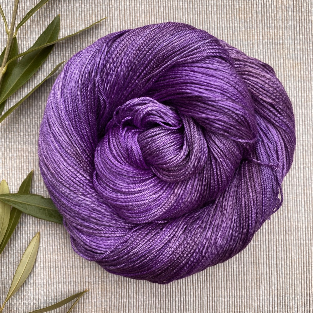 Hand-Dyed Silk/Merino/SeaCell Silk -- Polynesian Purple