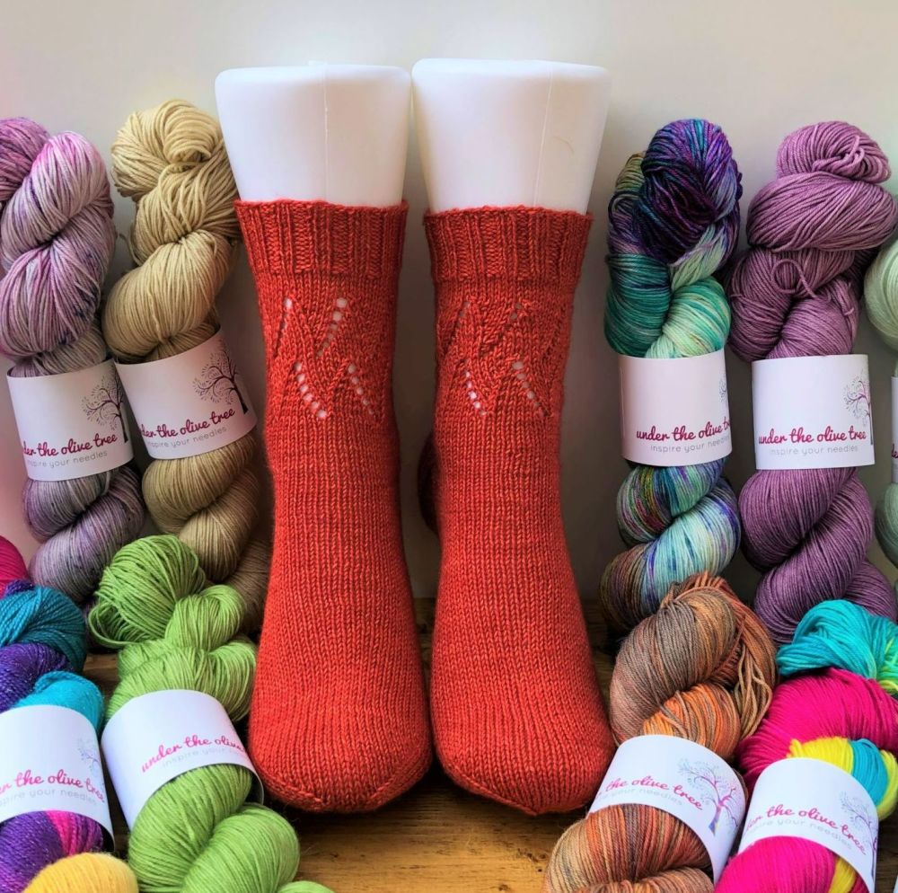 Sock Knitting Kit - Dancing Flame  (Choose Your Yarn)