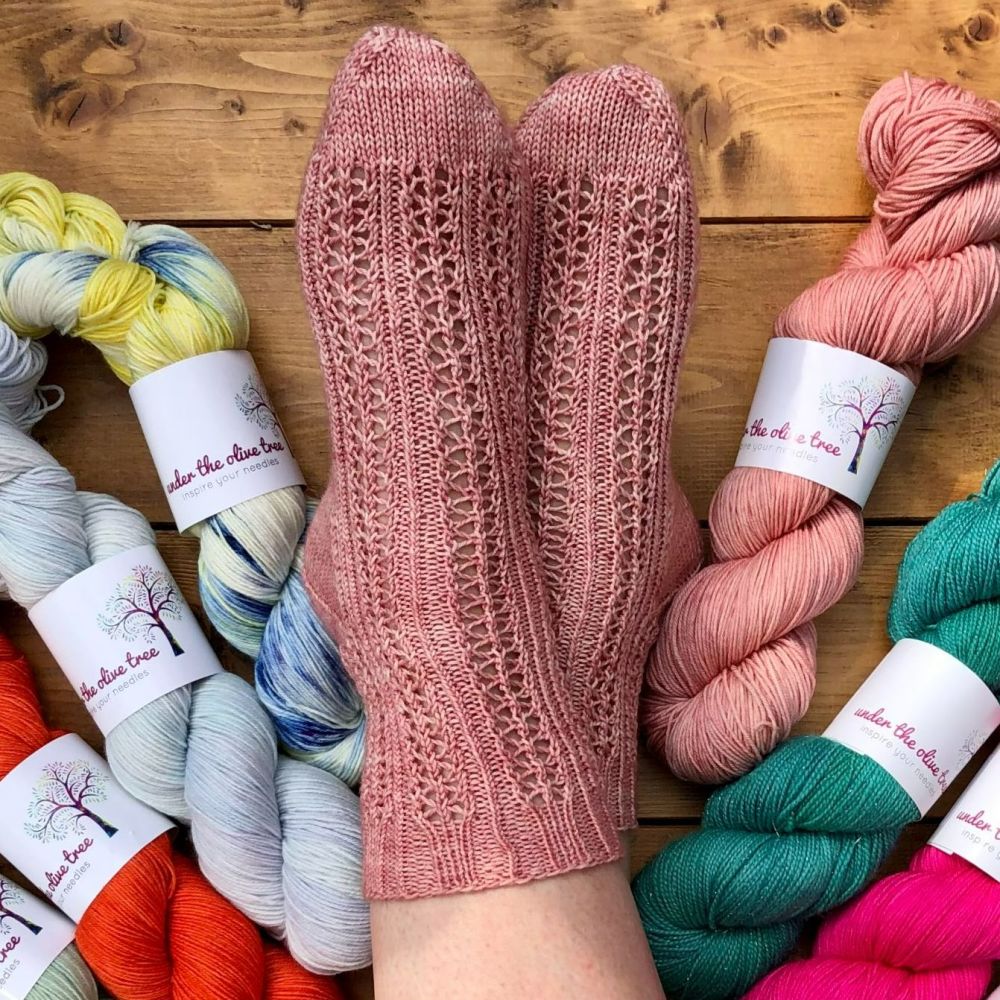 Sock Knitting Kit - Giverny Gardens  (Choose Your Yarn)